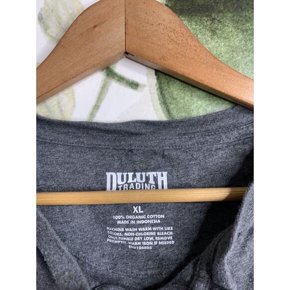 Duluth Trading Co XL Standard Fit Organic Cotton Gray Short Sleeve Tee Shirt - Picture 4 of 6